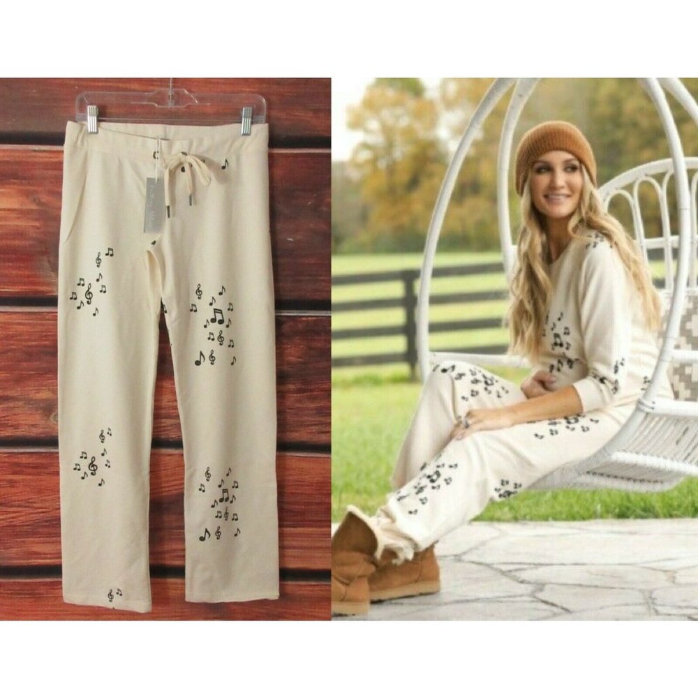 Brittany Aldean Collection XS Women’s Pant cream Ivory Musical Note ins30" XS